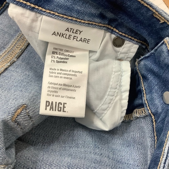 PAIGE Women's Atley Ankle Flare Jeans Raw Hem - Picture 8 of 9